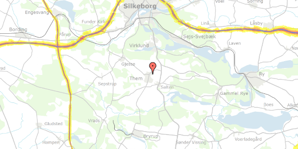 Trafikstøjkort på Silkeborgvej 46C, 1. 2, 8653 Them