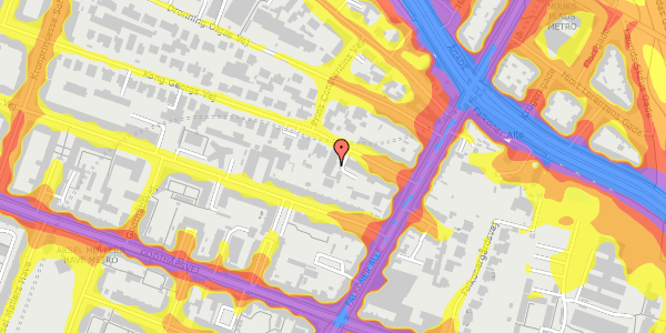 Trafikstøjkort på Kong Georgs Vej 5C, 2000 Frederiksberg