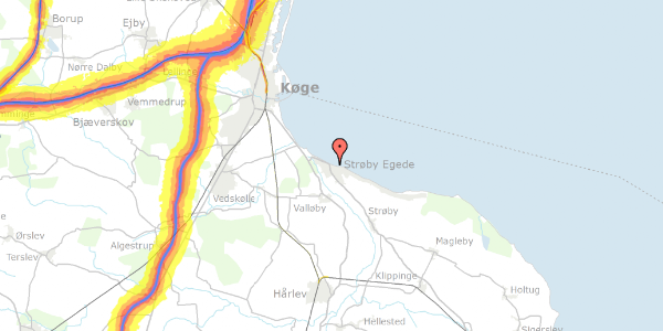 Trafikstøjkort på Kystparken 9, 4600 Køge