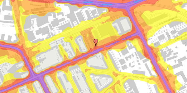 Trafikstøjkort på Tjørnerækken 4, 2. , 2300 København S