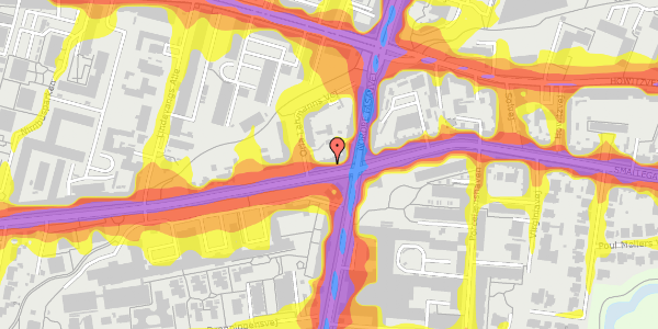 Trafikstøjkort på Peter Bangs Vej 4, st. , 2000 Frederiksberg