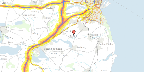 Trafikstøjkort på Blegindvej 83E, 8362 Hørning