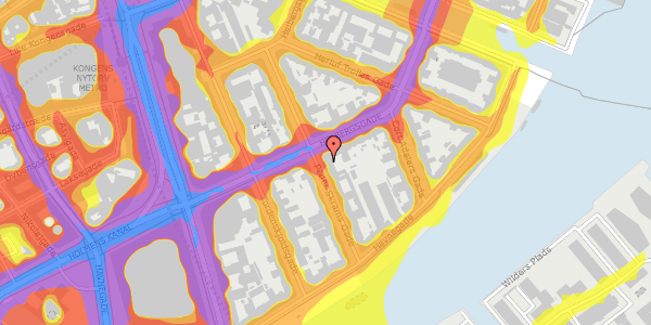 Trafikstøjkort på Peder Skrams Gade 13, 1054 København K