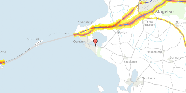 Trafikstøjkort på Linde Alle 105, 4220 Korsør