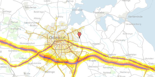 Trafikstøjkort på Utzons Allé 19, 5240 Odense NØ