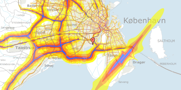 Trafikstøjkort på Hf. Musikbyen 251, 2450 København SV