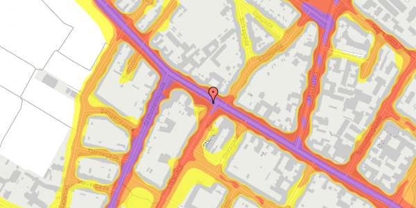 Trafikstøjkort på Nørrebrogade 47, 2200 København N