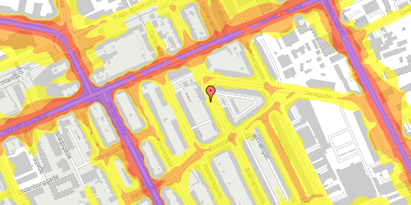 Trafikstøjkort på Bremensgade 12, 1. tv, 2300 København S