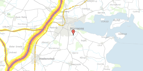 Trafikstøjkort på Nordrevej 52C, 8700 Horsens