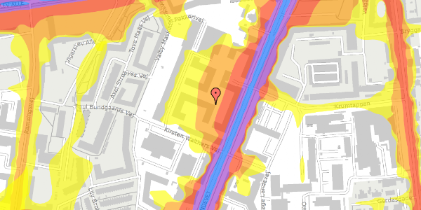 Trafikstøjkort på Montagehalsvej 14, 4. tv, 2500 Valby