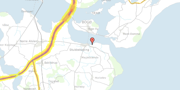 Trafikstøjkort på Jernbanestien 21, 4850 Stubbekøbing