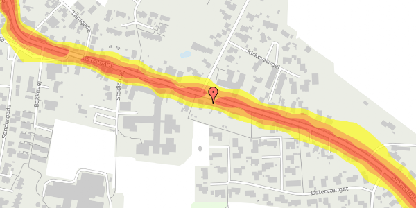 Trafikstøjkort på Østergade 28A, 6623 Vorbasse