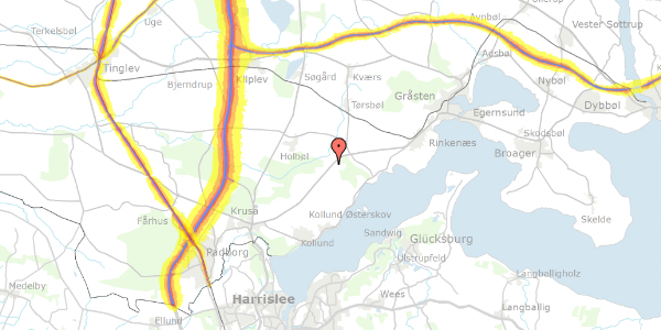 Trafikstøjkort på Mosevej 19, 6340 Kruså