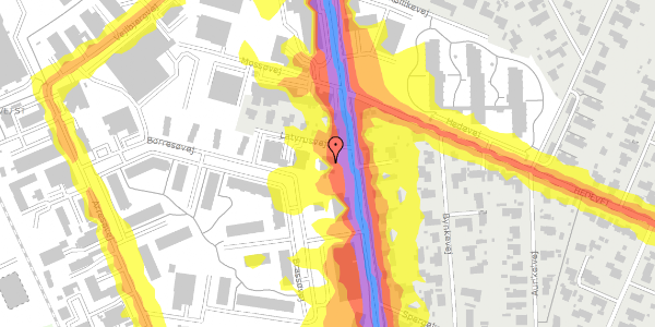 Trafikstøjkort på Lystrupvej 41, 8240 Risskov