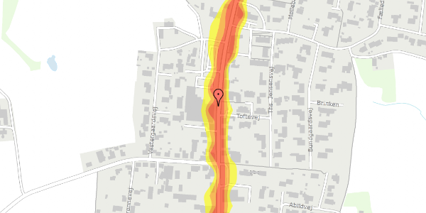 Trafikstøjkort på Tinghøjgade 11, 1. , 9493 Saltum