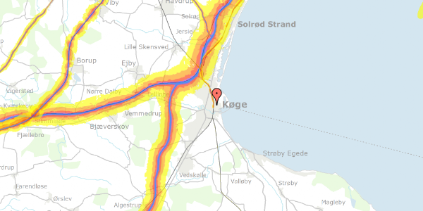 Trafikstøjkort på Nørregade 42, 4600 Køge