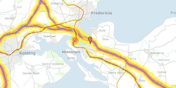 Trafikstøjkort på Falstersvej 11, 5500 Middelfart