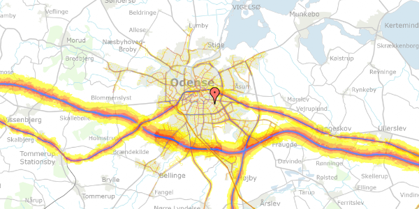 Trafikstøjkort på Kragsbjergvej 72, st. 5, 5000 Odense C