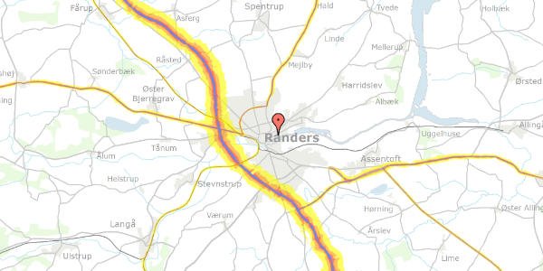 Trafikstøjkort på Lorentzgade 2, 8900 Randers C