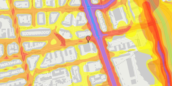 Trafikstøjkort på Århusgade 88, 1. , 2100 København Ø