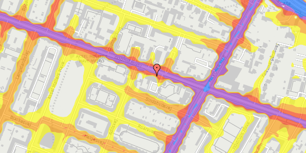 Trafikstøjkort på Godthåbsvej 15, st. , 2000 Frederiksberg