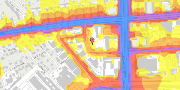 Trafikstøjkort på Finderupvej 10, 5. th, 8000 Aarhus C