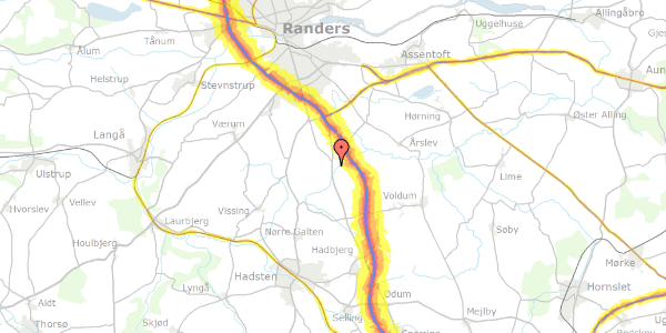 Trafikstøjkort på Engdalsvej 12, 8940 Randers SV