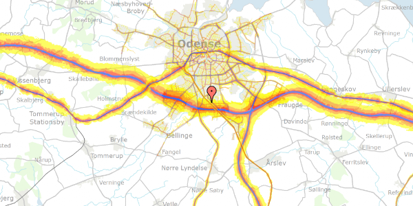 Trafikstøjkort på Odensevej 10, 5260 Odense S