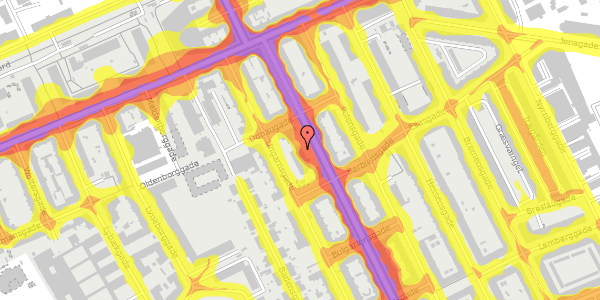 Trafikstøjkort på Østrigsgade 14, 2300 København S