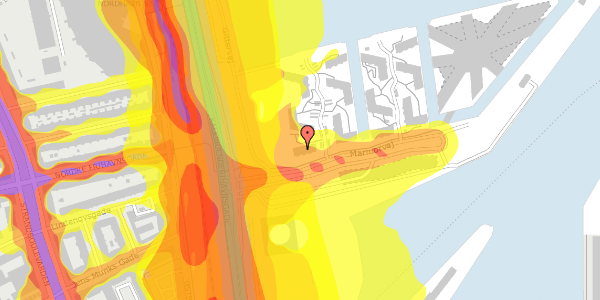 Trafikstøjkort på Marmorvej 7A, st. th, 2100 København Ø