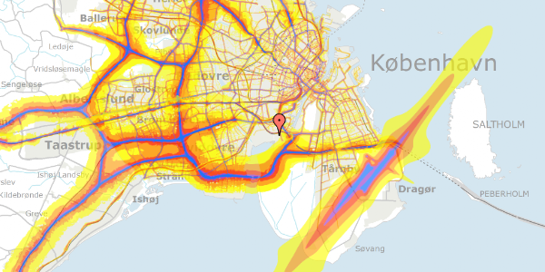 Trafikstøjkort på Hf. Musikbyen 543, 2450 København SV