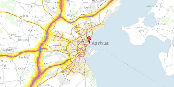 Trafikstøjkort på Skovvejen 28, 8000 Aarhus C