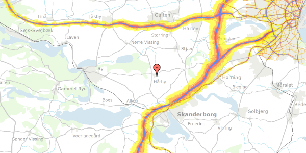 Trafikstøjkort på Langagertoften 27, 8660 Skanderborg