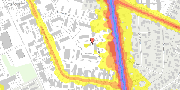 Trafikstøjkort på Borresøvej 3, kl. 44, 8240 Risskov