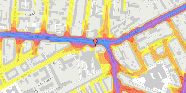 Trafikstøjkort på Vesterbrogade 147, 5. , 1620 København V