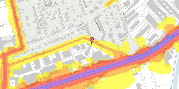 Trafikstøjkort på Valhalvej 4, 8230 Åbyhøj