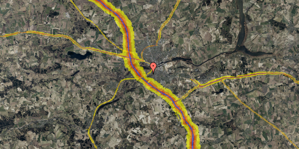 Trafikstøjkort på Kærgade 103C, 8940 Randers SV