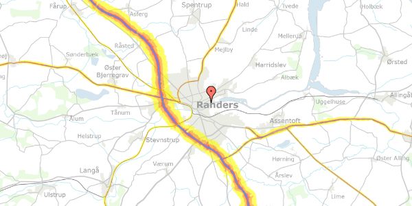 Trafikstøjkort på Toldbodgade 16, 8930 Randers NØ