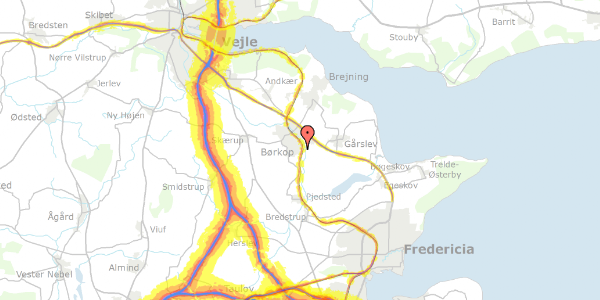 Trafikstøjkort på B. Berthelsensvej 45, 7080 Børkop