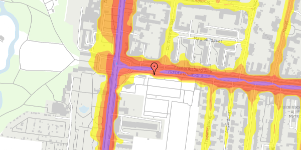 Trafikstøjkort på Frederiksberg Alle 69, 1820 Frederiksberg C