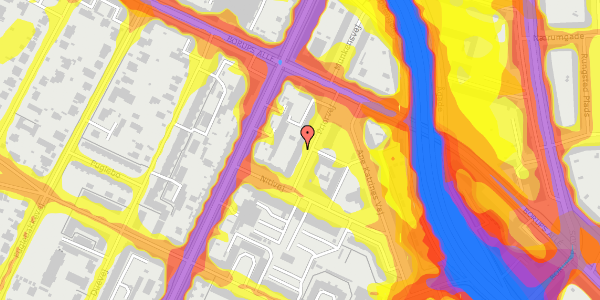 Trafikstøjkort på Priorvej 5A, 2000 Frederiksberg