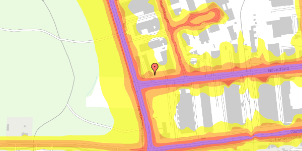 Trafikstøjkort på Naverland 38, 2600 Glostrup