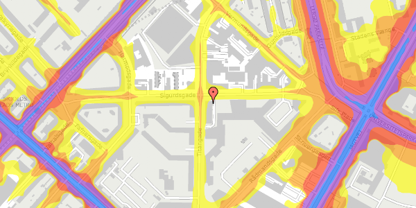 Trafikstøjkort på Sigurdsgade 24, 2. , 2200 København N