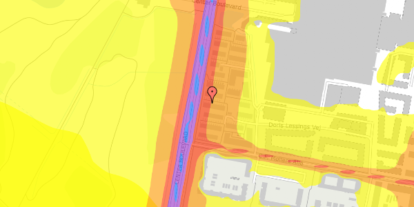 Trafikstøjkort på Doris Lessings Vej 21K, 2300 København S