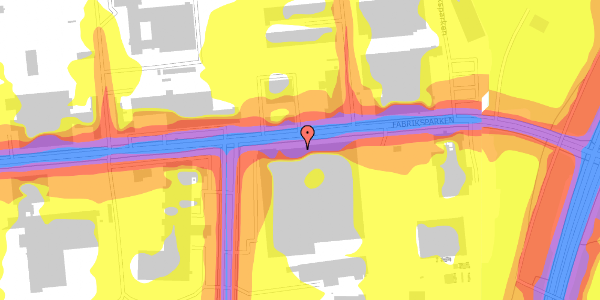 Trafikstøjkort på Fabriksparken 7, 2600 Glostrup