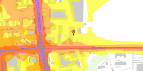 Trafikstøjkort på Vandtårnsvej 62A, 3. e, 2860 Søborg