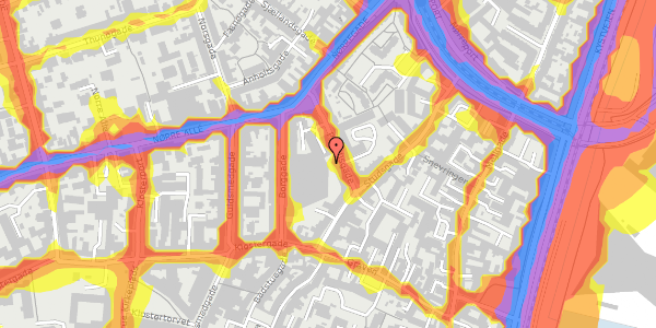 Trafikstøjkort på Borggade 6K, 2. 6, 8000 Aarhus C