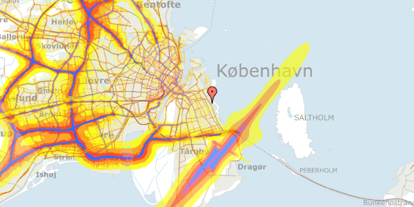 Trafikstøjkort på Amager Strandvej 158A, st. th, 2300 København S