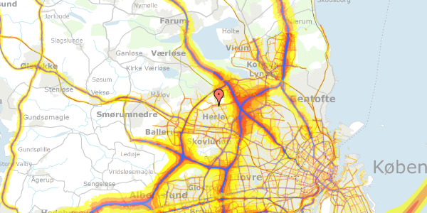 Trafikstøjkort på Hjortespring Have 35, 2730 Herlev