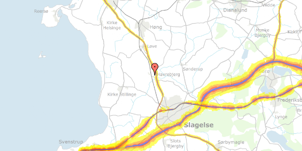 Trafikstøjkort på Krænkerupvej 34, 4200 Slagelse